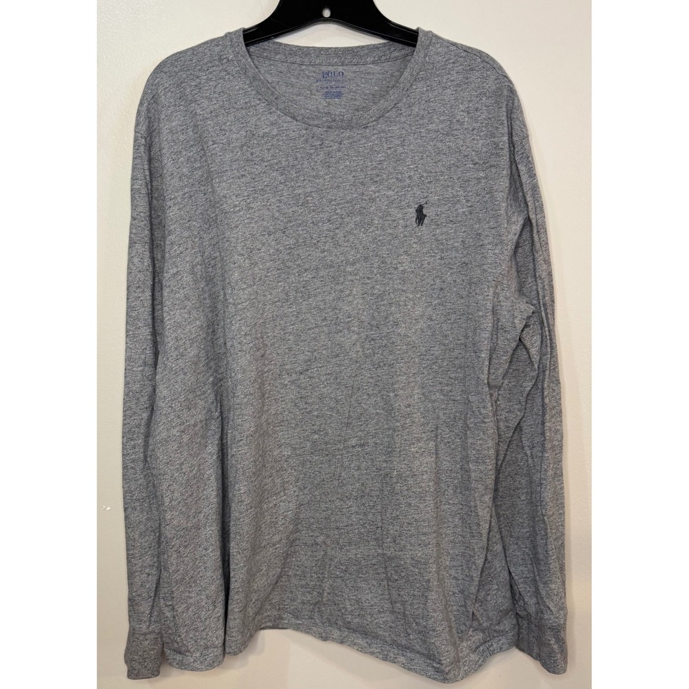 Polo Ralph Lauren Mens‎ XL Long Sleeve T-Shirt Heather Grey Pony Logo
